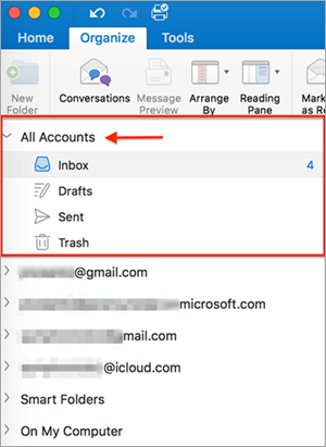 go to top of email messages in outlook for mac