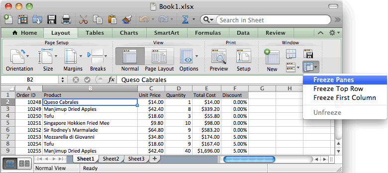excel for mac move column